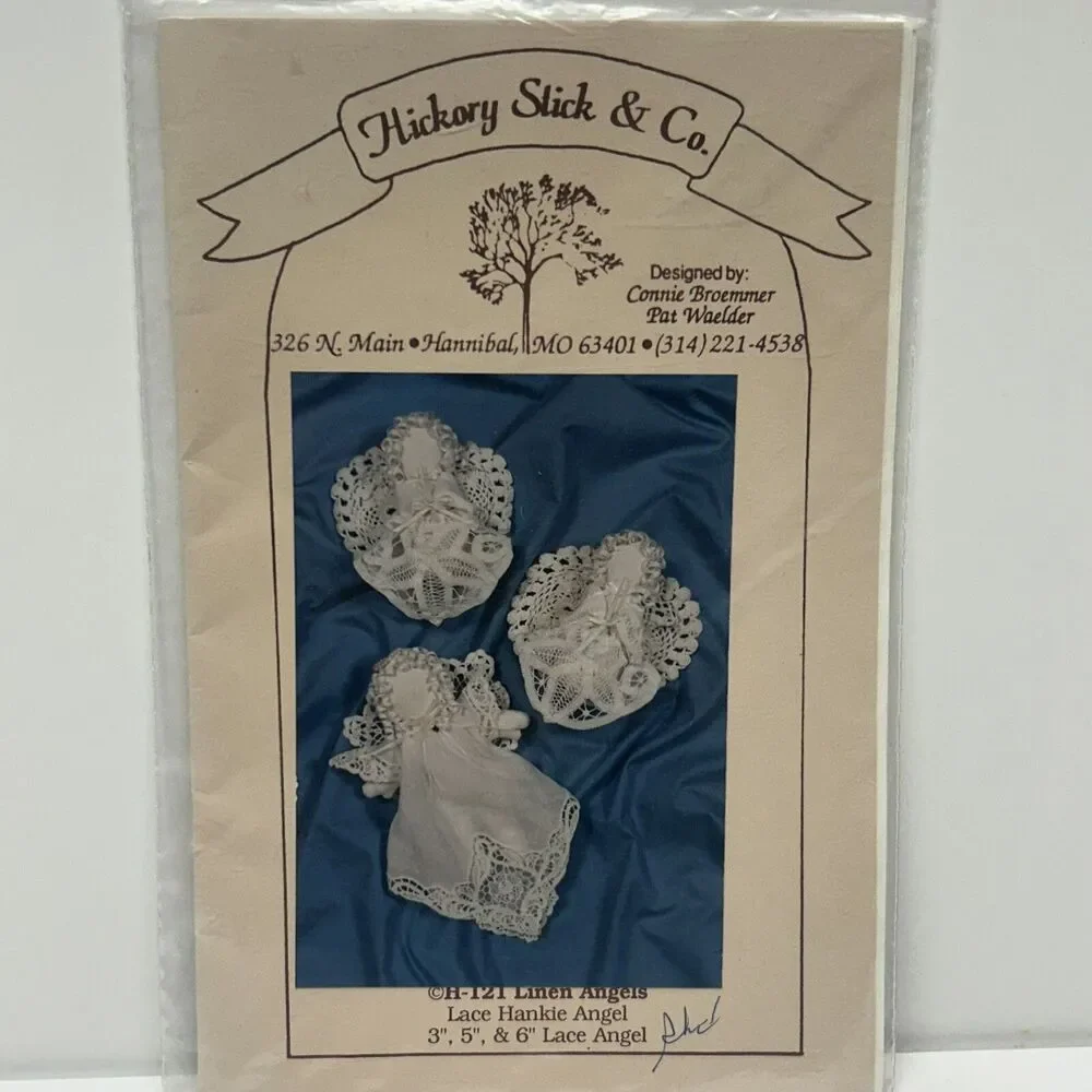 NEW Vintage Hickory Stick 1988 Craft Pattern Lace Angels H-121 Linen Angels